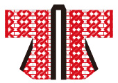 お祭り吉原法被(総柄)|赤